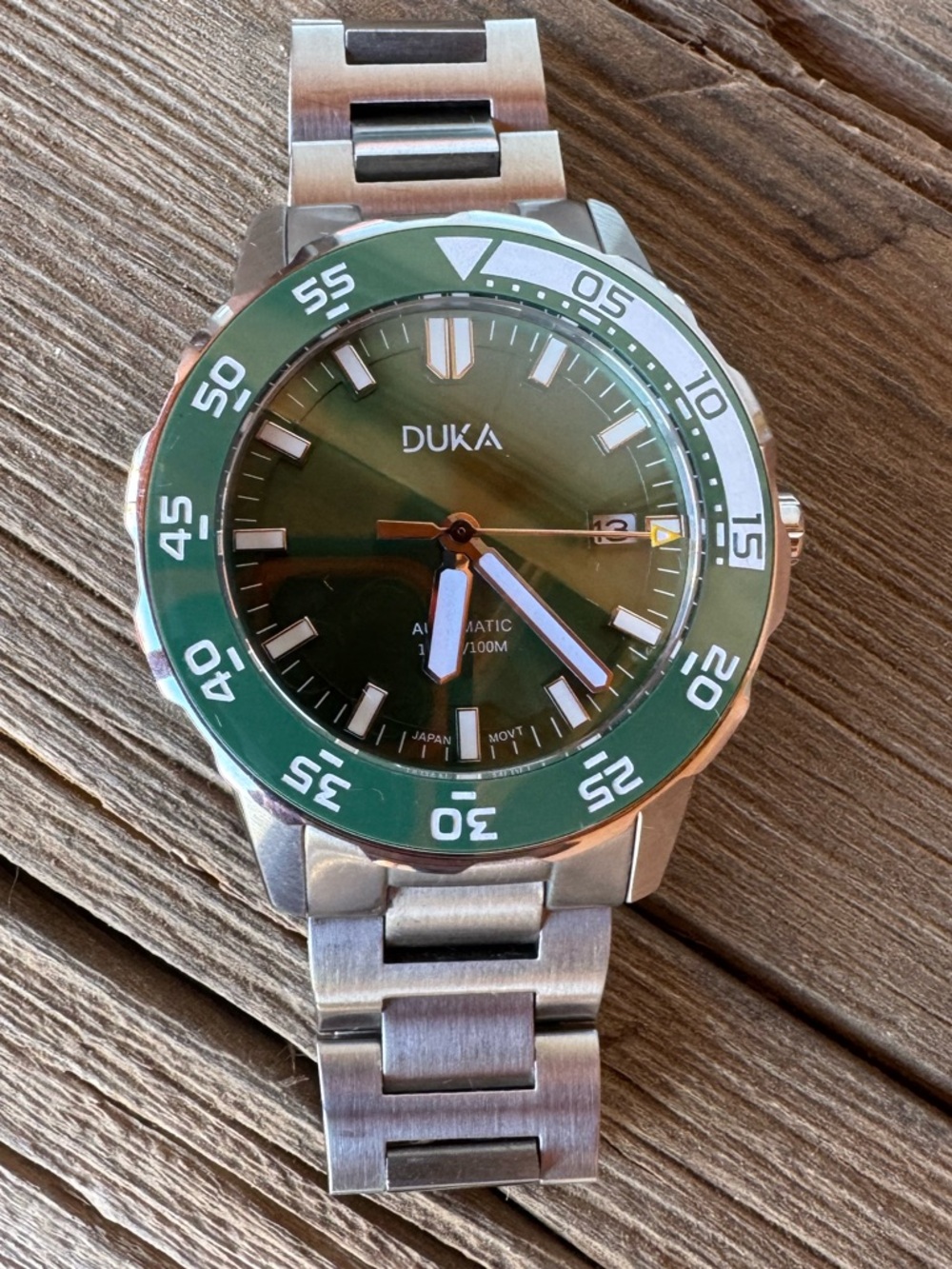DUKA Green Dial Stainless Steel Dive Watch - Picture 1 of 6